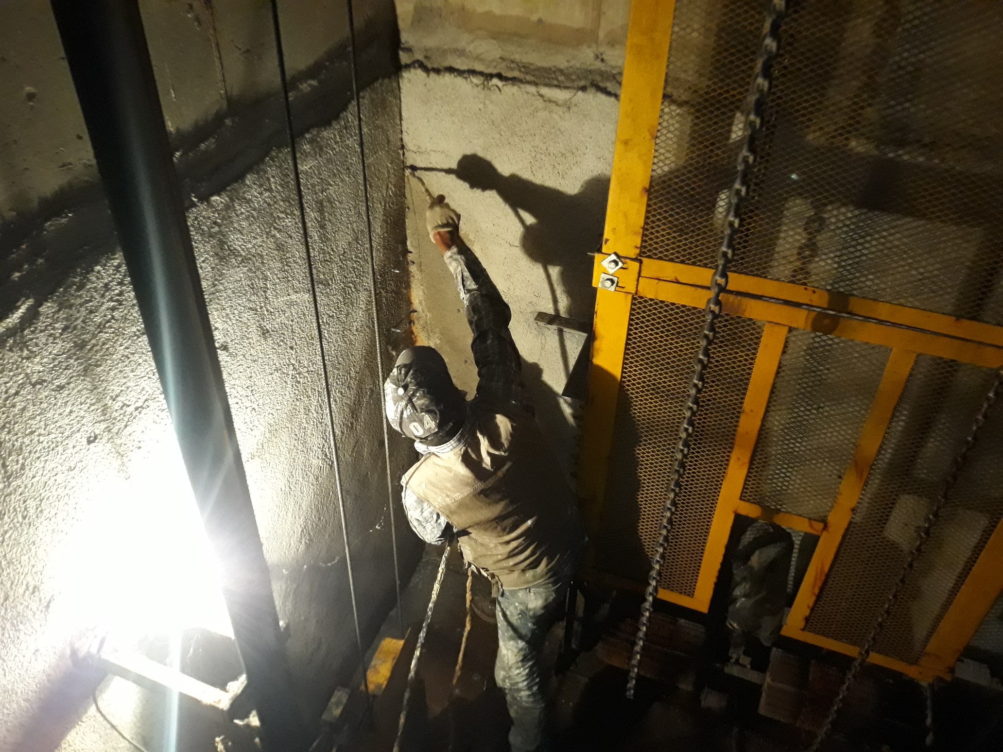 엘리베이터 지하방수작업 사진